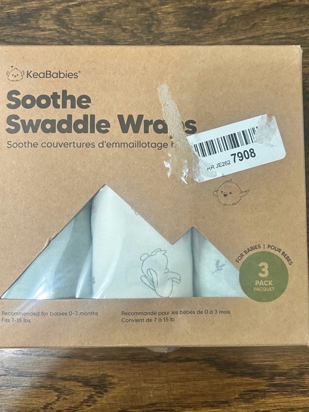 KeaBabies White Soothe Swaddle Wraps - 3 Pack